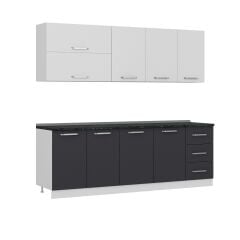 Minar 235 Cm Mutfak Dolabı Beyaz Antrasit 235-A2