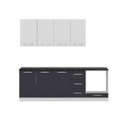 Minar 235 Cm Mutfak Dolabı Beyaz Antrasit 235-A3