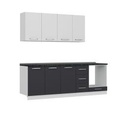 Minar 235 Cm Mutfak Dolabı Beyaz Antrasit 235-A3