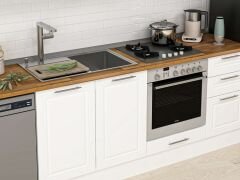 Alvinka 300X210 Cm Klasik Mebran Mutfak Dolabı M-E90S45S45-3 Mebran | Beyaz - Suntalam