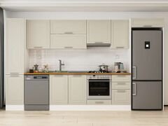 Alvinka 370X222 Cm Klasik Mebran Mutfak Dolabı Beyaz Beyaz Mbb-E80B45S45-1
