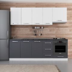 Minar 235 Cm Mutfak Dolabı Beyaz Antrasit 235-A5