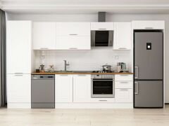 Alvinka 385X222 Cm Klasik Mebran Mutfak Dolabı Mbb-E80B60S45-2 Mebran | Beyaz - Suntalam