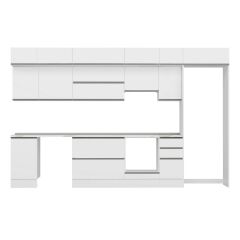 Alvinka 365X240 Cm High Gloss Mutfak Dolabı Mb-E80S45S40-1 High Gloss | Beyaz - Suntalam