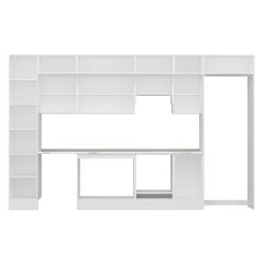 Alvinka 370X240 Cm Klasik Mebran Mutfak Dolabı Mbb-E80B45S45-1 Mebran | Beyaz - Suntalam