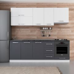 Minar 235 Cm Mutfak Dolabı Beyaz Antrasit 235-A8