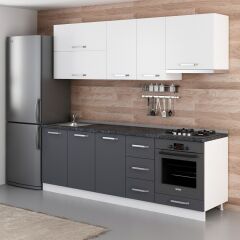 Minar 235 Cm Mutfak Dolabı Beyaz Antrasit 235-A8