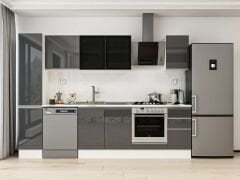 Alvinka 290X210 Cm High Gloss Mutfak Dolabı Mb-E90B40S40-3 High Gloss | Antrasit - Mdf