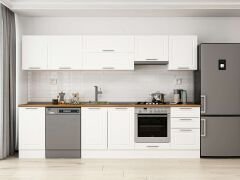 Alvinka 305X210 Cm Klasik Mebran Mutfak Dolabı M-E90S45S50-1 Mebran | Beyaz - Suntalam