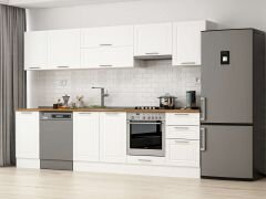 Alvinka 305X210 Cm Klasik Mebran Mutfak Dolabı M-E90S45S50-1 Mebran | Beyaz - Suntalam