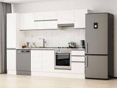 Alvinka 295X210 Cm High Gloss Mutfak Dolabı Mb-E90B40S45-1 High Gloss | Beyaz - Suntalam