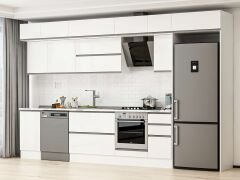 Alvinka 365X240 Cm High Gloss Mutfak Dolabı Mb-E80S45S40-2 High Gloss | Beyaz - Suntalam