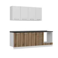 Minar 235 Cm Mutfak Dolabı Beyaz Dore 235-D3