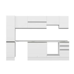 Alvinka 295X210 Cm High Gloss Mutfak Dolabı Mb-E90B40S45-1 High Gloss | Beyaz - Mdf