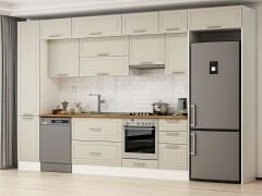 Alvinka 370X240 Cm Klasik Mebran Mutfak Dolabı Mbb-E80B45S45-1 Mebran | Kumtaşı - Mdf