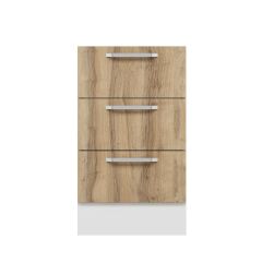 Alvinka Mutfak Modül Duz Alt 3Ç 50Cm Dolap Beyaz Dore