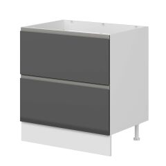 Alvinka Mutfak Modül Hg_J Alt 2Ç 80Cm Evye Dolap Beyaz Antrasit Mdf