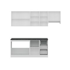 Minar 235 Cm Mutfak Dolabı Beyaz Dore 235-D7