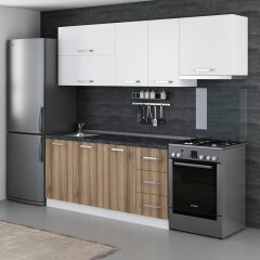 Minar 235 Cm Mutfak Dolabı Beyaz Dore 235-D7