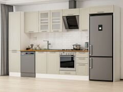Alvinka 370X222 Cm Klasik Mebran Mutfak Dolabı Beyaz Beyaz Mbb-E80B50S40-3