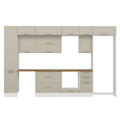 Alvinka 370X240 Cm Klasik Mebran Mutfak Dolabı Mbb-E80B45S45-2 Mebran | Kumtaşı - Suntalam