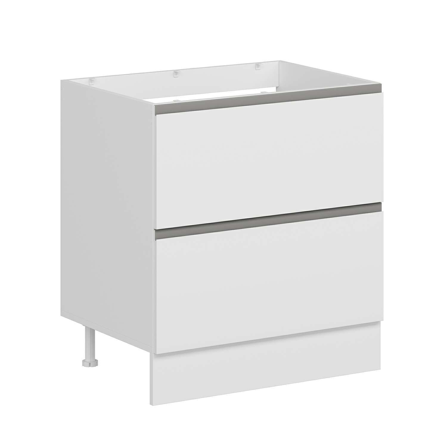 Alvinka Mutfak Modül Hg_J Alt 2Ç 80Cm Evye Dolap Beyaz Beyaz Mdf