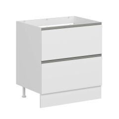 Alvinka Mutfak Modül Hg_J Alt 2Ç 80Cm Evye Dolap Beyaz Beyaz Mdf