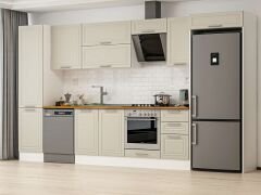 Alvinka 375X222 Cm Klasik Mebran Mutfak Dolabı Beyaz Beyaz Mbb-E80B50S45-2