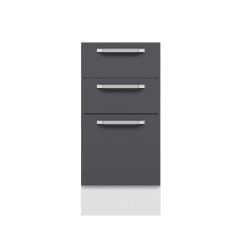 Alvinka Mutfak Modül Duz Alt 3Ç1B2K 40Cm Dolap Beyaz Antrasit