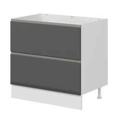 Alvinka Mutfak Modül Hg_J Alt 2Ç 90Cm Evye Dolap Beyaz Antrasit Mdf