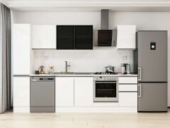 Alvinka 295X210 Cm High Gloss Mutfak Dolabı Mb-E90B40S45-3 High Gloss | Beyaz - Suntalam