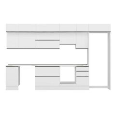 Alvinka 370X240 Cm High Gloss Mutfak Dolabı Mb-E80S45S45-1 High Gloss | Beyaz - Mdf