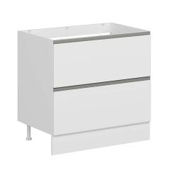 Alvinka Mutfak Modül Hg_J Alt 2Ç 90Cm Evye Dolap Beyaz Beyaz Mdf