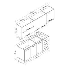 Minar 240 Cm Mutfak Dolabı Beyaz 240-B5