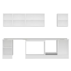 Alvinka 305X210 Cm Klasik Mebran Mutfak Dolabı M-E90S45S50-3 Mebran | Beyaz - Suntalam