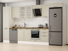 Alvinka 380X222 Cm Klasik Mebran Mutfak Dolabı Beyaz Beyaz Mbb-E80B50S50-3