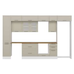 Alvinka 370X240 Cm Klasik Mebran Mutfak Dolabı Mbb-E80B45S45-3 Mebran | Kumtaşı - Suntalam