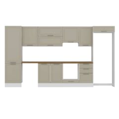 Alvinka 390X222 Cm Klasik Mebran Mutfak Dolabı Mbb-E80B60S50-1 Mebran | Kumtaşı - Mdf