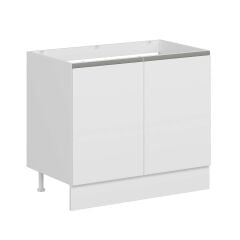 Alvinka Mutfak Modül Hg_J Alt 2K 100Cm Evye Dolap Beyaz Beyaz Suntalam