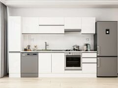 Alvinka 300X210 Cm High Gloss Mutfak Dolabı Mb-E90B40S50-1 High Gloss | Beyaz - Mdf