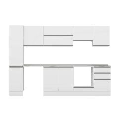 Alvinka 300X210 Cm High Gloss Mutfak Dolabı Mb-E90B40S50-1 High Gloss | Beyaz - Mdf