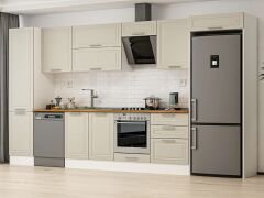 Alvinka 390X222 Cm Klasik Mebran Mutfak Dolabı Beyaz Beyaz Mbb-E80B50S60-2