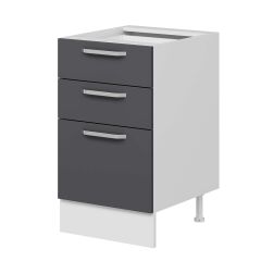 Alvinka Mutfak Modül Duz Alt 3Ç1B2K 50Cm Dolap Beyaz Antrasit