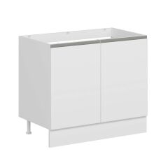 Alvinka Mutfak Modül Hg_J Alt 2K 100Cm Evye Dolap Beyaz Beyaz Mdf