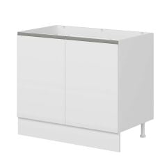 Alvinka Mutfak Modül Hg_J Alt 2K 100Cm Evye Dolap Beyaz Beyaz Mdf