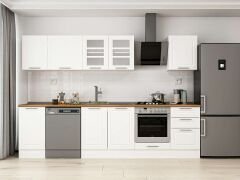 Alvinka 305X210 Cm Klasik Mebran Mutfak Dolabı M-E90S45S50-3 Mebran | Beyaz - Mdf