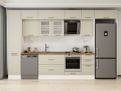 Alvinka 370X240 Cm Klasik Mebran Mutfak Dolabı Mbb-E80B45S45-3 Mebran | Kumtaşı - Mdf