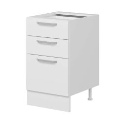 Alvinka Mutfak Modül Duz Alt 3Ç1B2K  50Cm Dolap Beyaz Beyaz