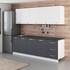 Minar 240 Cm Mutfak Dolabı Beyaz Antrasit 240-A1