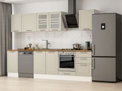 Alvinka 305X210 Cm Klasik Mebran Mutfak Dolabı M-E90S45S50-3 Mebran | Kumtaşı - Mdf